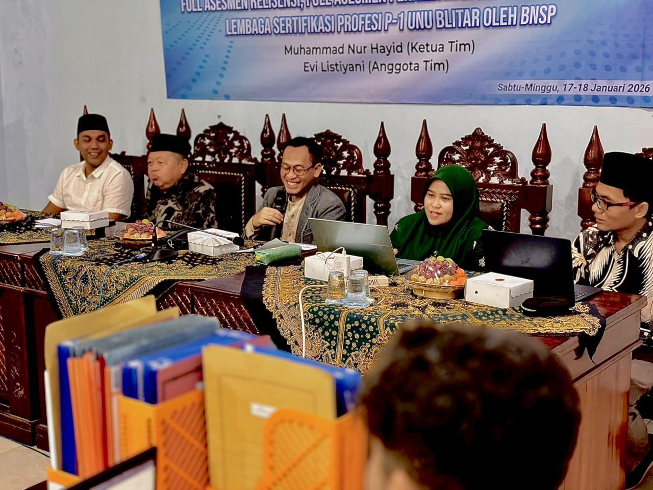 BNSP Laksanakan Full Asesmen Relisensi dan Penambahan Ruang Lingkup Baru LSP P-1 UNU Blitar